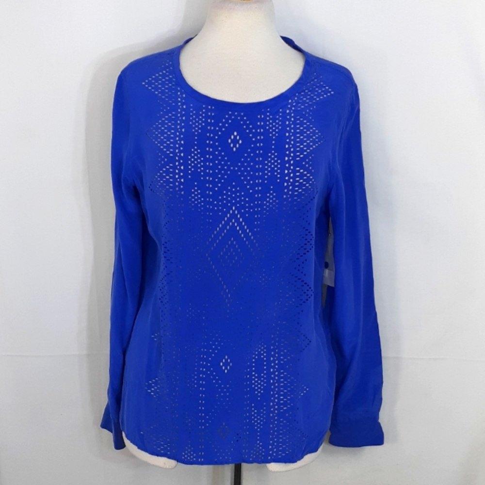 Equipment bright blue silk blouse new with tags size medium